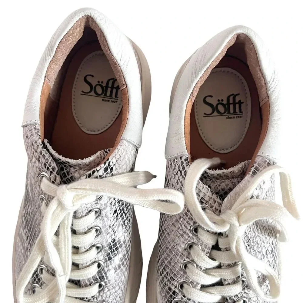 Sofft Womens Parkyn Natural Snake Leather Round Toe Sneakers - Size 7.5 M